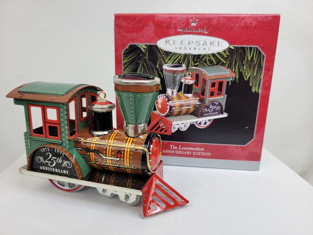 Hallmark Keepsake Tin Locomotive Ornament Anniversary Ed. Christmas 1998 NIB